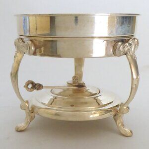 VINTAGE SHERIDAN SILVER CO. WARMING CHAFING DISH SILVER OVER COPPER 3 PIECE SET